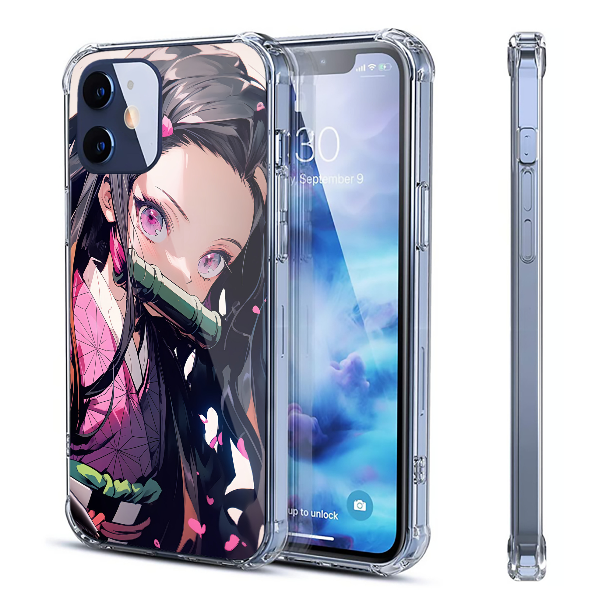 （画像用） 鬼滅の刃（きめつのやいば）竈門 禰󠄀豆子／かまど ねずこ Kamado Nezuko 【iPhone 12シリーズ対応】透明スマホケース（クリアソフトケース）